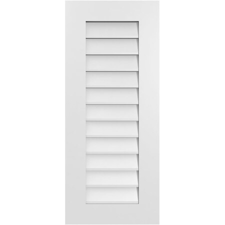 Ekena Millwork Vertical Surface Mount PVC Gable Vent: Non-Functional, w/ 3-1/2"W x 1"P Standard Frame, 16"W x 38"H GVPVE16X3801SN